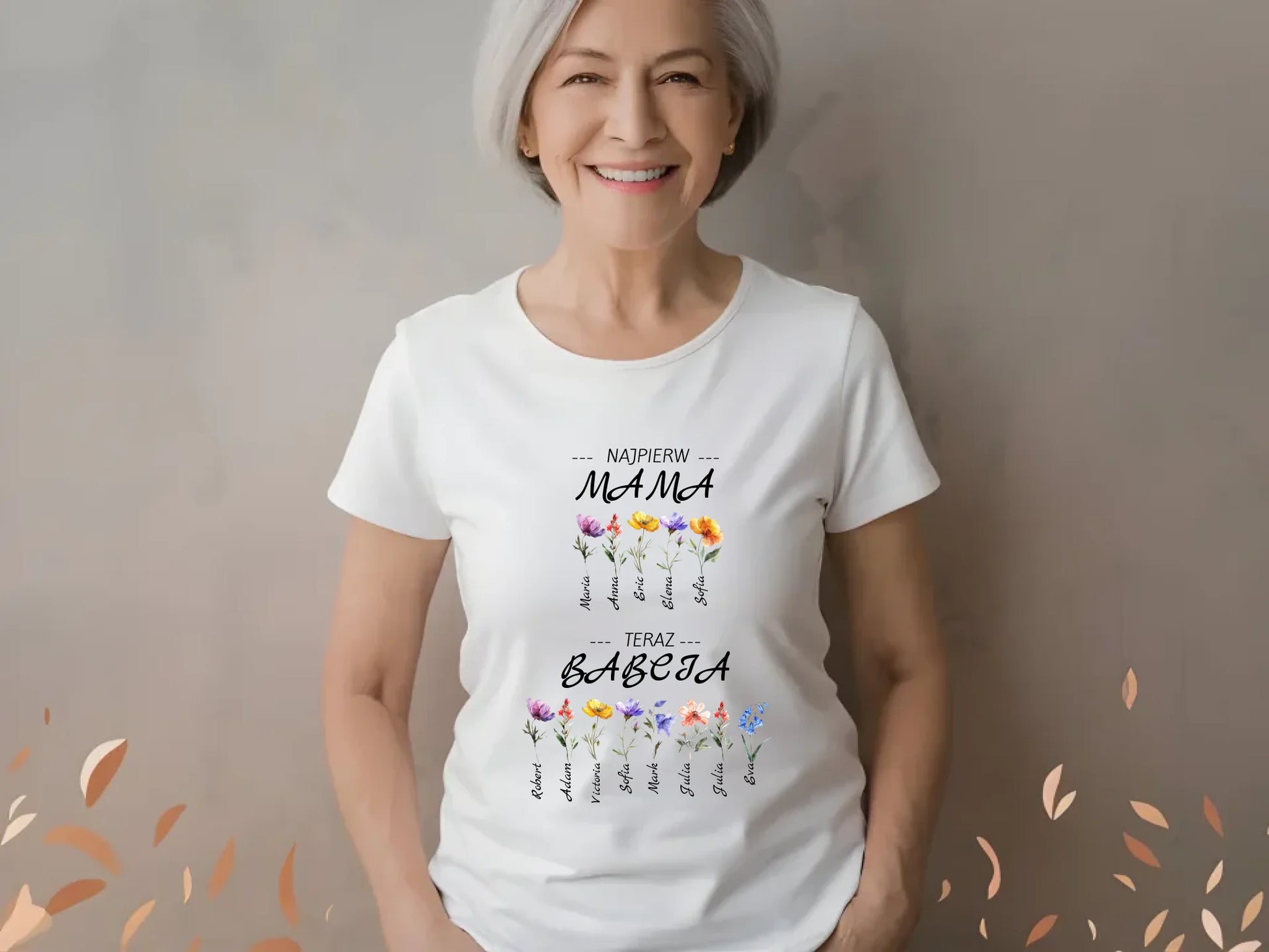 White Bella and Canvas Senior Mockup, Lifestyle 3001 Mockup, Bella and Canvas 3001 Mockup, Grandma Shirt Mockup, Older Woman Mockup