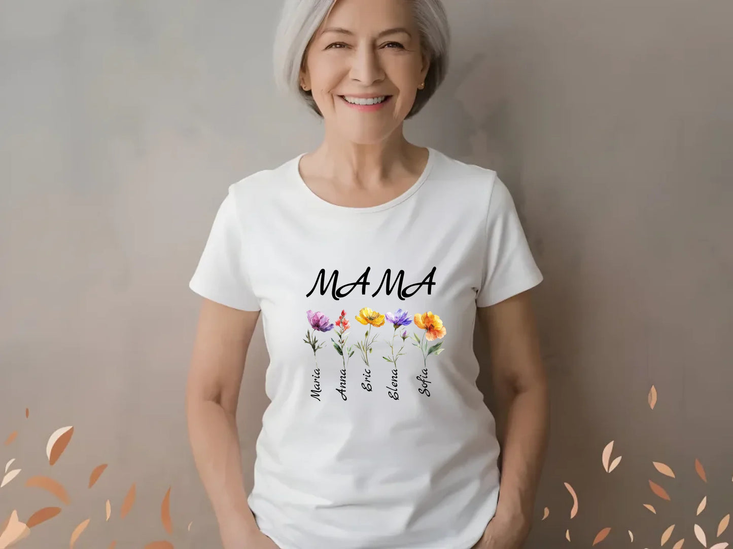 White Bella and Canvas Senior Mockup, Lifestyle 3001 Mockup, Bella and Canvas 3001 Mockup, Grandma Shirt Mockup, Older Woman Mockup