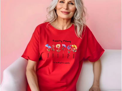 35.Red Comfort Colors 1717 shirt mock-up older ladies C1717 red t-shirt mockup senior female red tshirt mockup grandma womens mock