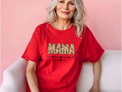 35.Red Comfort Colors 1717 shirt mock-up older ladies C1717 red t-shirt mockup senior female red tshirt mockup grandma womens mock