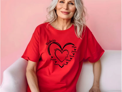 35.Red Comfort Colors 1717 shirt mock-up older ladies C1717 red t-shirt mockup senior female red tshirt mockup grandma womens mock
