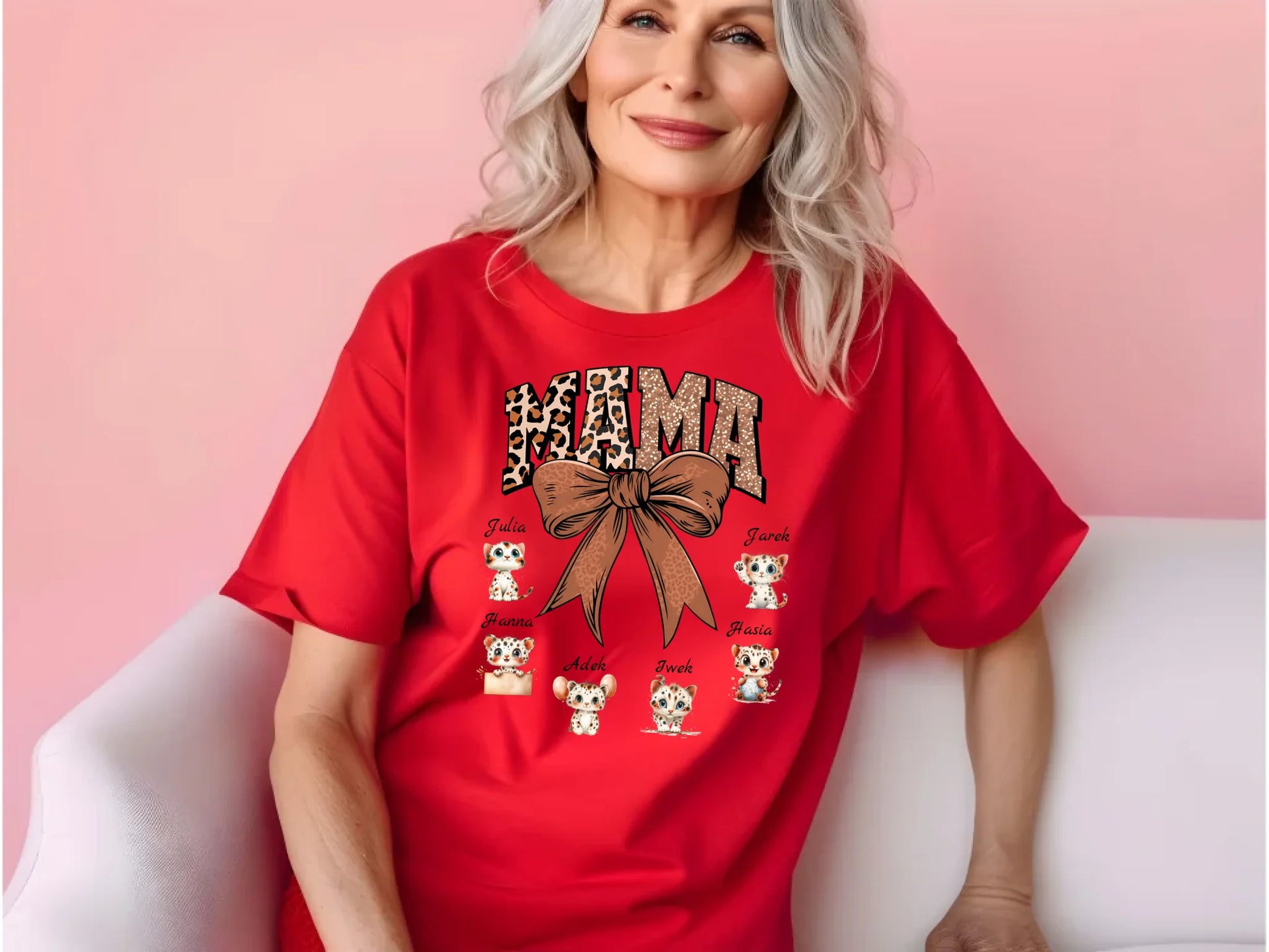 35.Red Comfort Colors 1717 shirt mock-up older ladies C1717 red t-shirt mockup senior female red tshirt mockup grandma womens mock