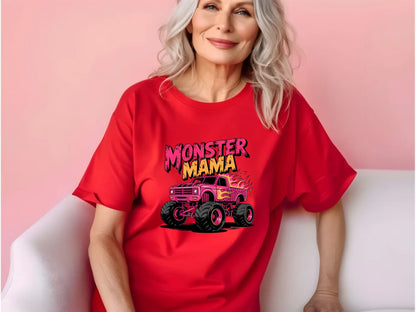 35.Red Comfort Colors 1717 shirt mock-up older ladies C1717 red t-shirt mockup senior female red tshirt mockup grandma womens mock